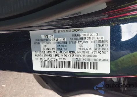 2018 Mazda Cx-9 Touring from USA, damaged, VIN JM3TCBCY4J0212197